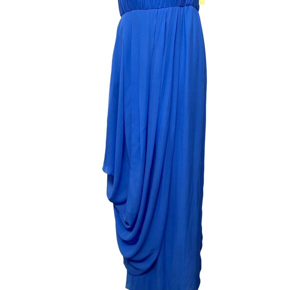 Alice + Olivia Silk Strapless Maxi Dress with Pleated Bodice & Draped Skirt 2 - Picture 8 of 11